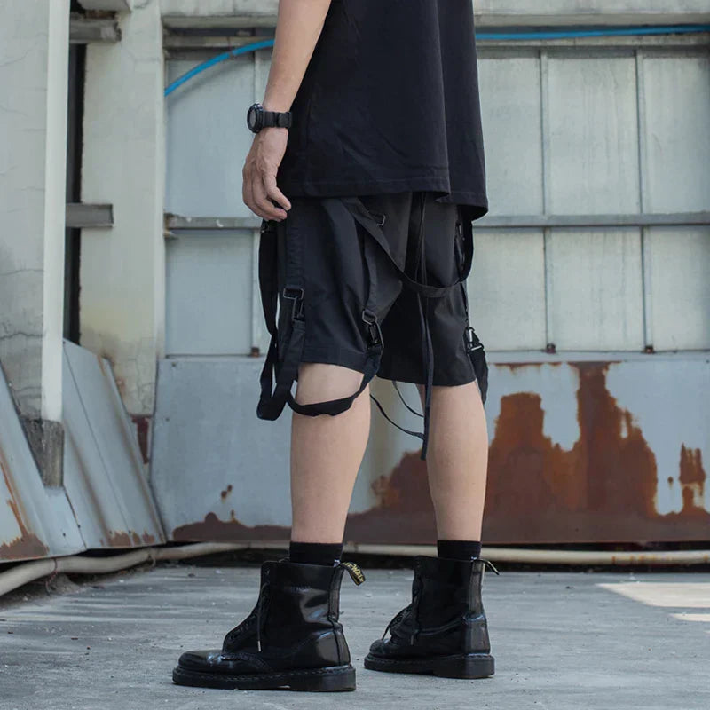 Detachable Strap Techwear Shorts