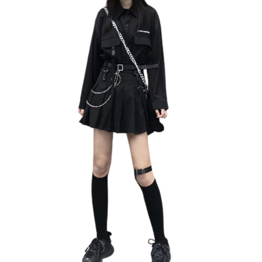 Fallen Black Stars - Womens Grunge Outfit Set