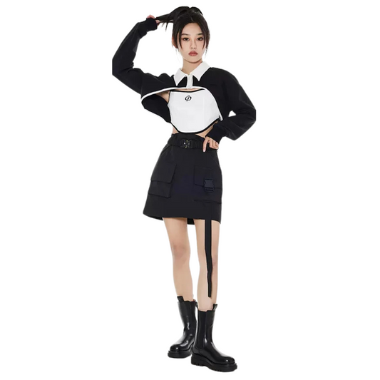 Skyline Belted A-Line Skirt