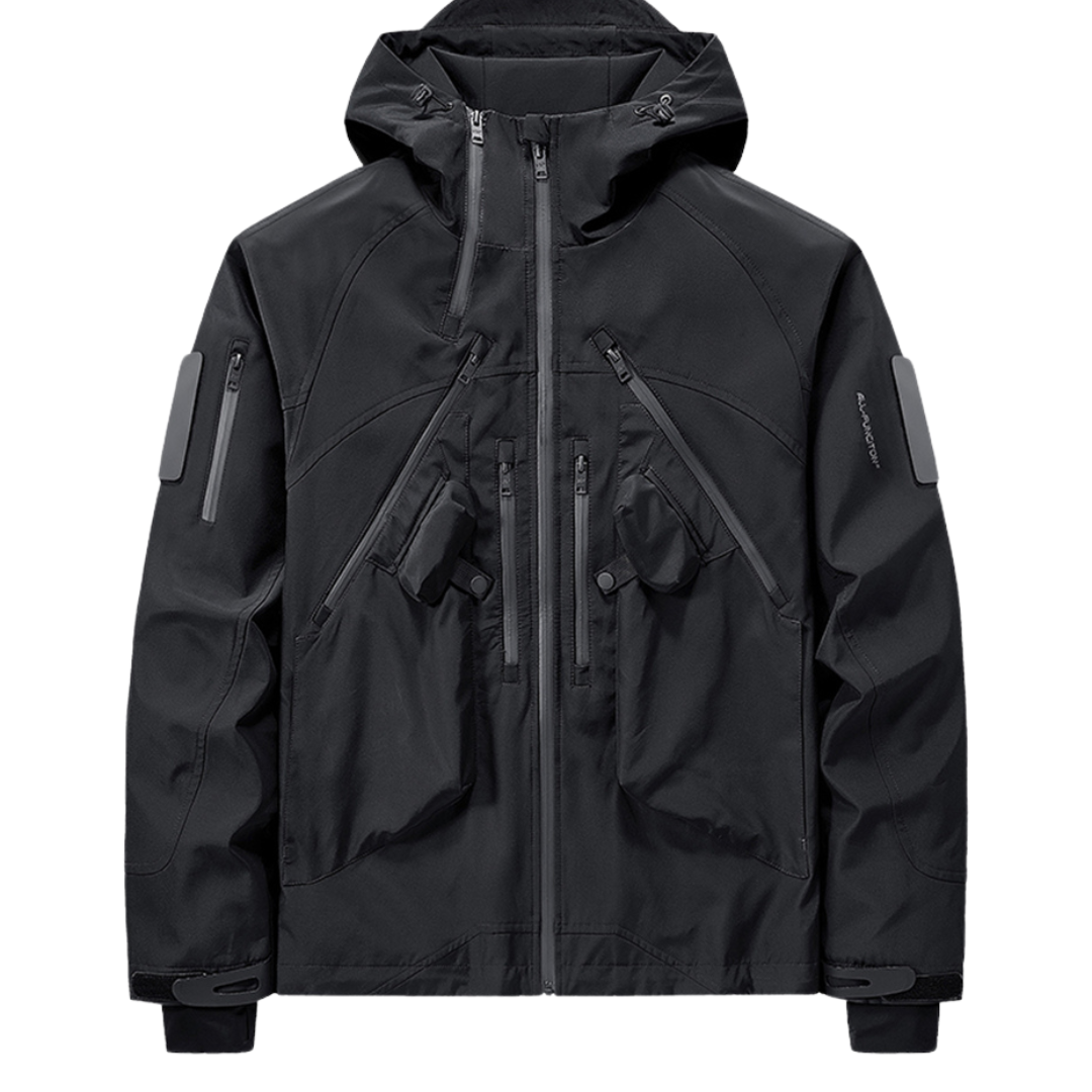 Electro-Compractioneritis Black Techwear Jacket