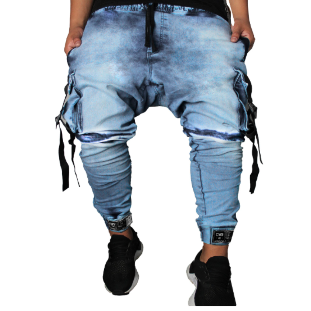 Model SRK-02 Blue Jeans Cargo Track Short Pants