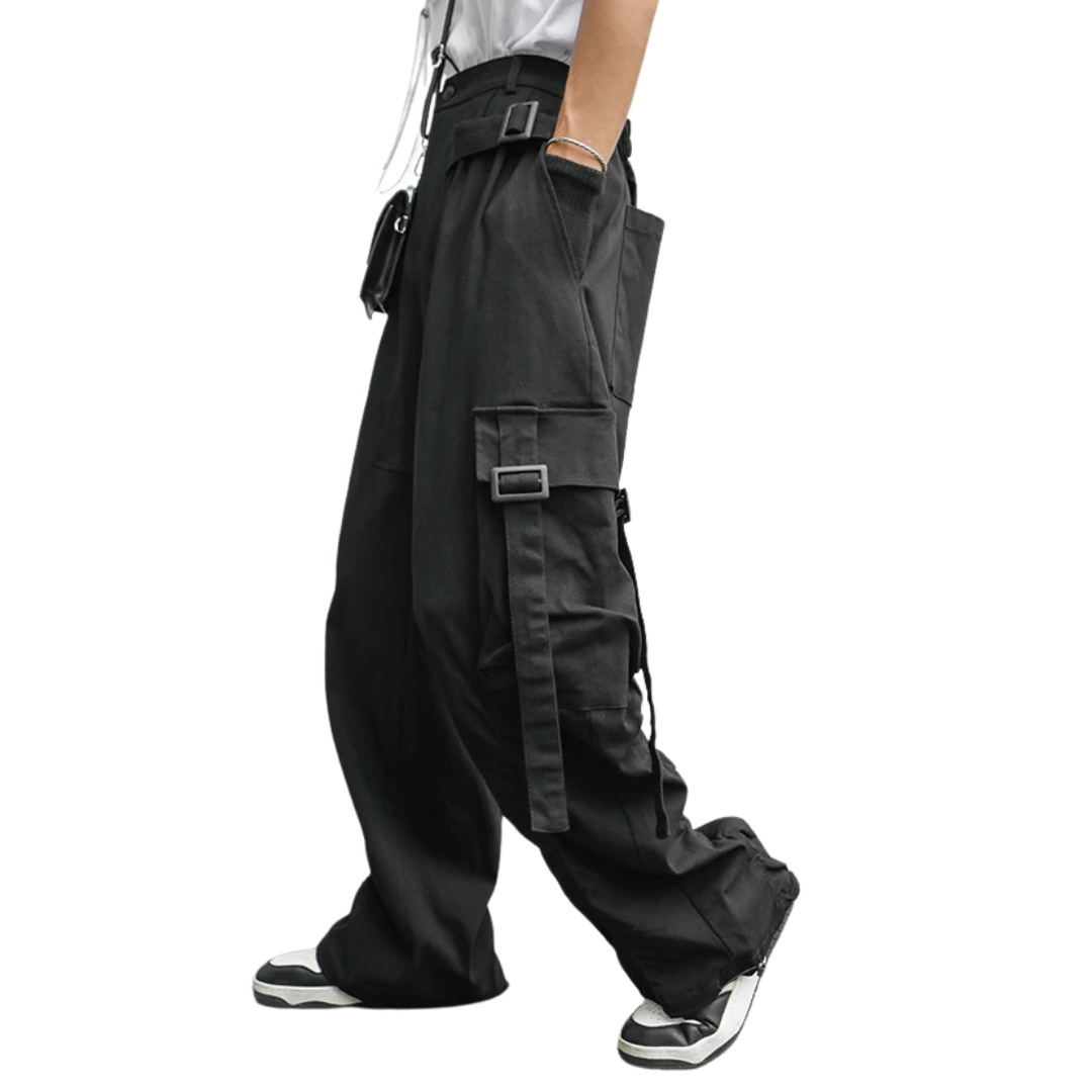 American Double Belt Loose Cargo Warcore Pants