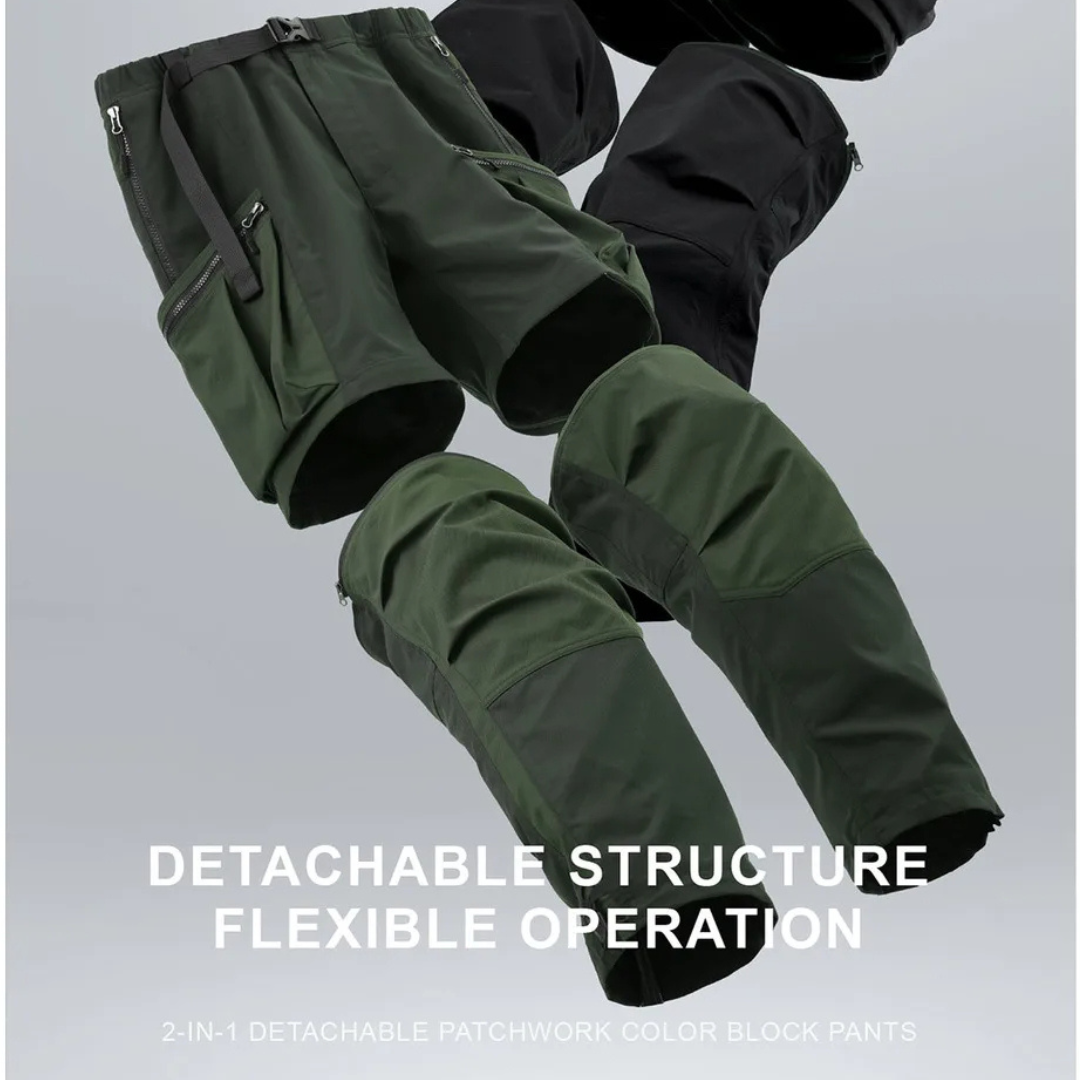 2-in-1 Detachable TWG-01 Patchwork Block Pants