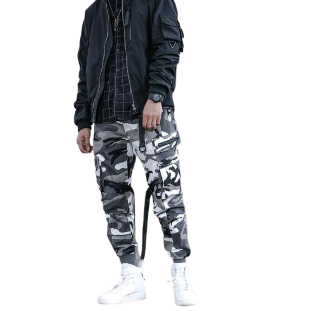 The Soldiers Pledge Paratrooper-Camo Warcore Cargo Pants with straps