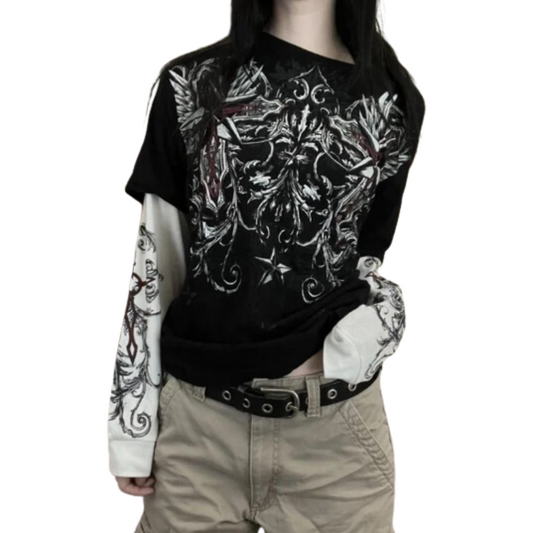 y2k Womens Dark Grunge Shirt