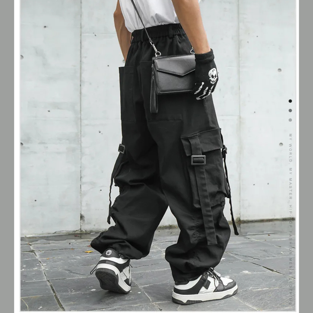 American Double Belt Loose Cargo Warcore Pants