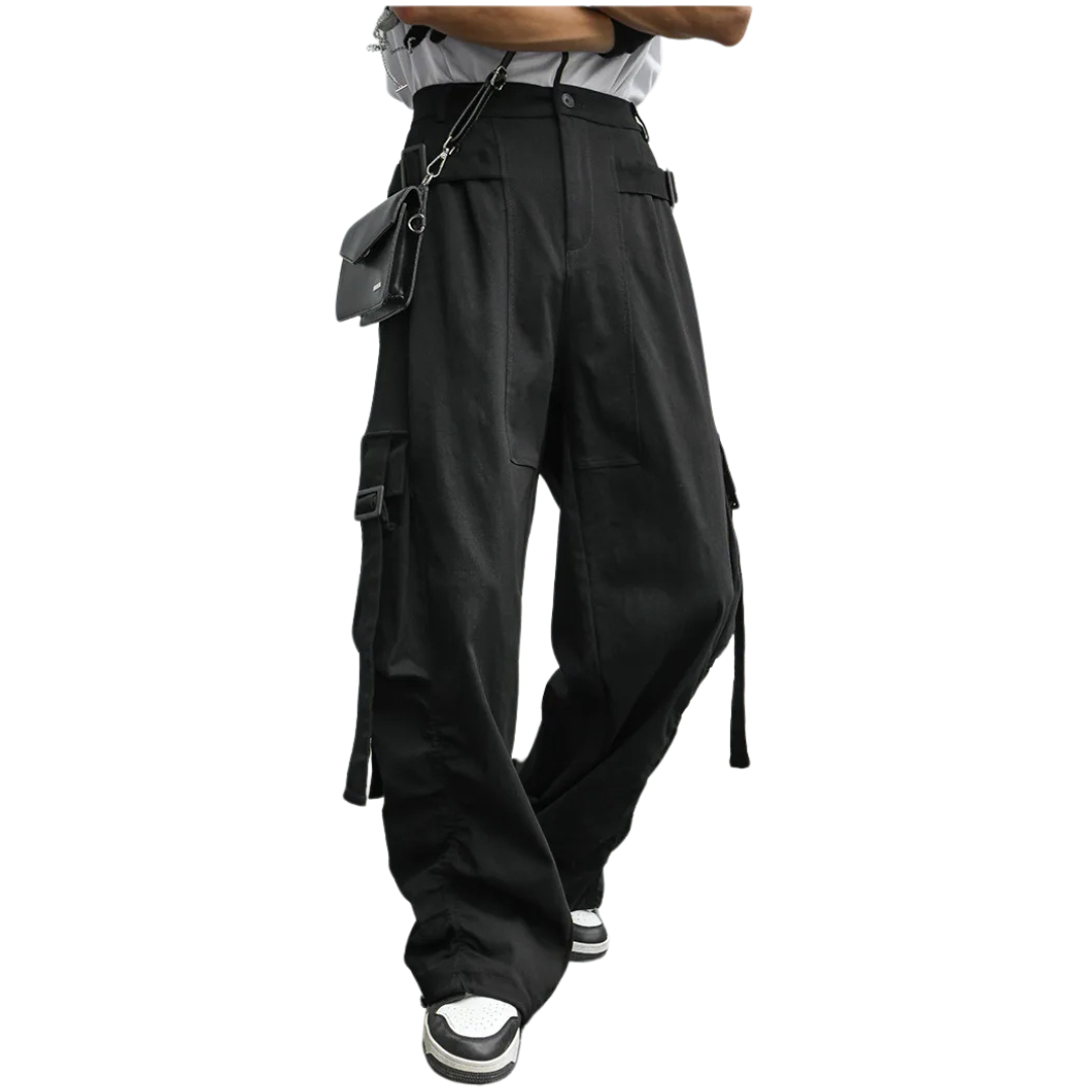 American Double Belt Loose Cargo Warcore Pants