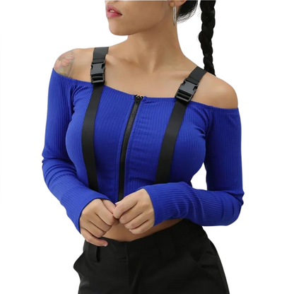 Tactical Strap Womens Techwear Crop Top