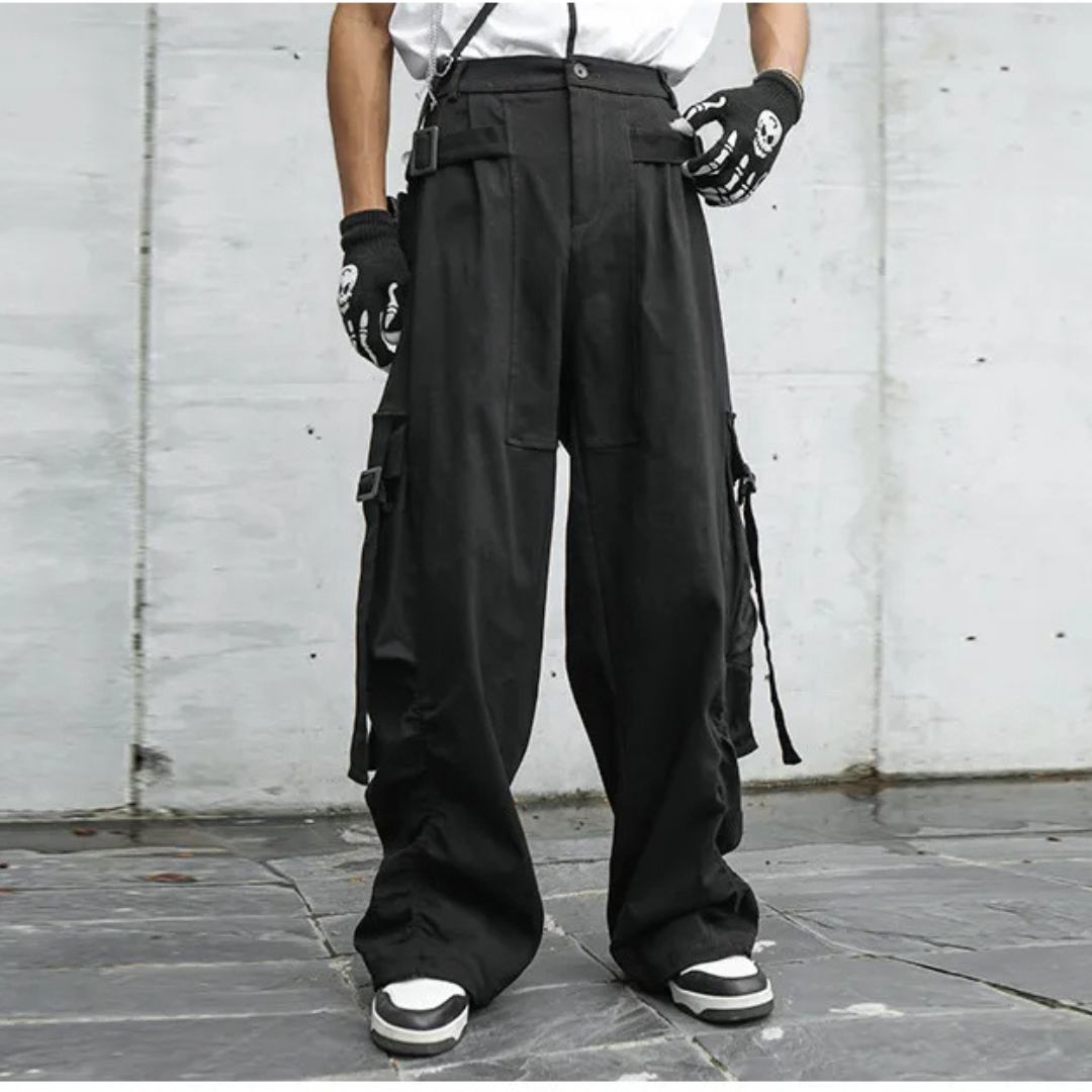 American Double Belt Loose Cargo Warcore Pants