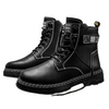 Elegant Endeavor Leather Chalk Outline Techwear Punk Boots