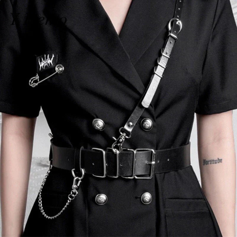 Adjustable Shoulder Strap Chain Waist Belts