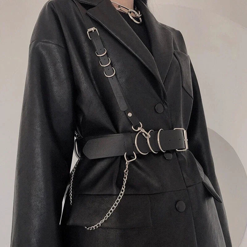 Adjustable Shoulder Strap Chain Waist Belts