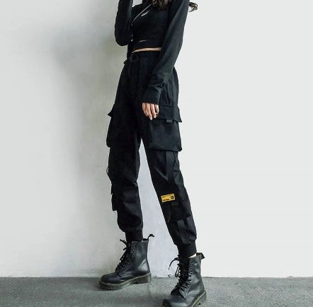 Black Ribbons Women's Cargo Pants - TechWearGiants