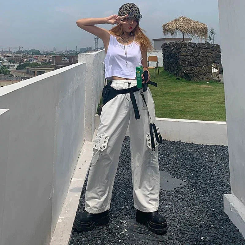 Chain Pocket Women's Harajuku Techwear Pants - TechWearGiants