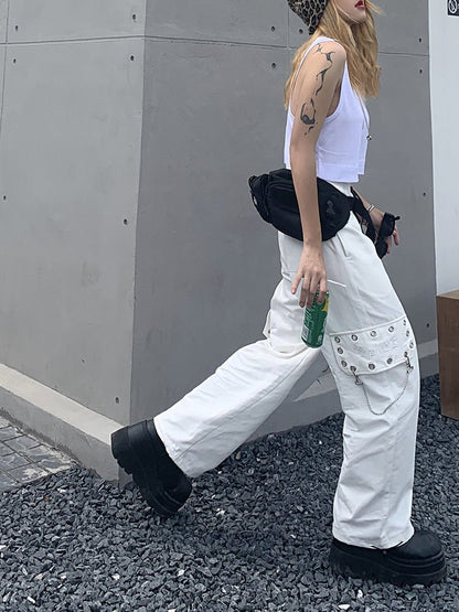 Chain Pocket Women's Harajuku Techwear Pants - TechWearGiants