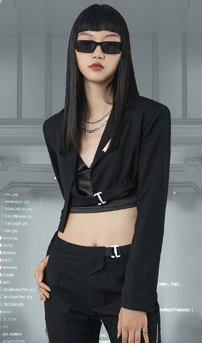 Deconstruction Sexy All Black streetwear suit - TechWearGiants