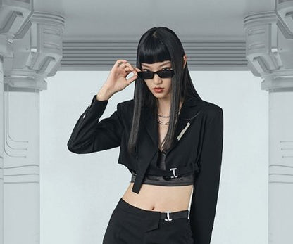 Deconstruction Sexy All Black streetwear suit - TechWearGiants