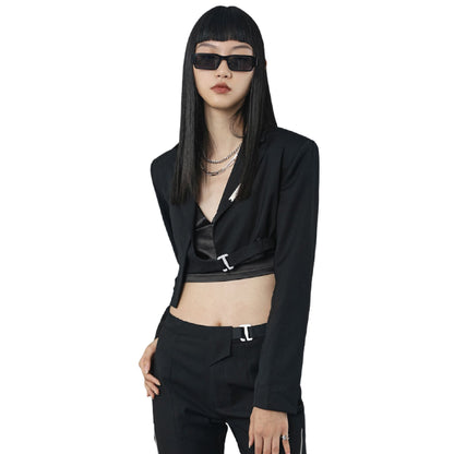 Deconstruction Sexy All Black streetwear suit - TechWearGiants