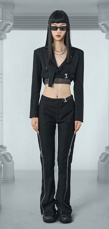 Deconstruction Sexy All Black streetwear suit - TechWearGiants