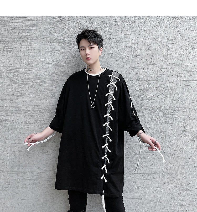 GIANTS™ Drawstring Splice Short Sleeve T-shirts - TechWearGiants