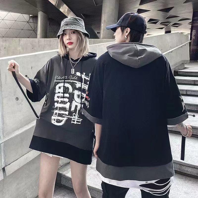 Korean Hooded Harajuku Short Sleeve T-Shirts - TechWearGiants