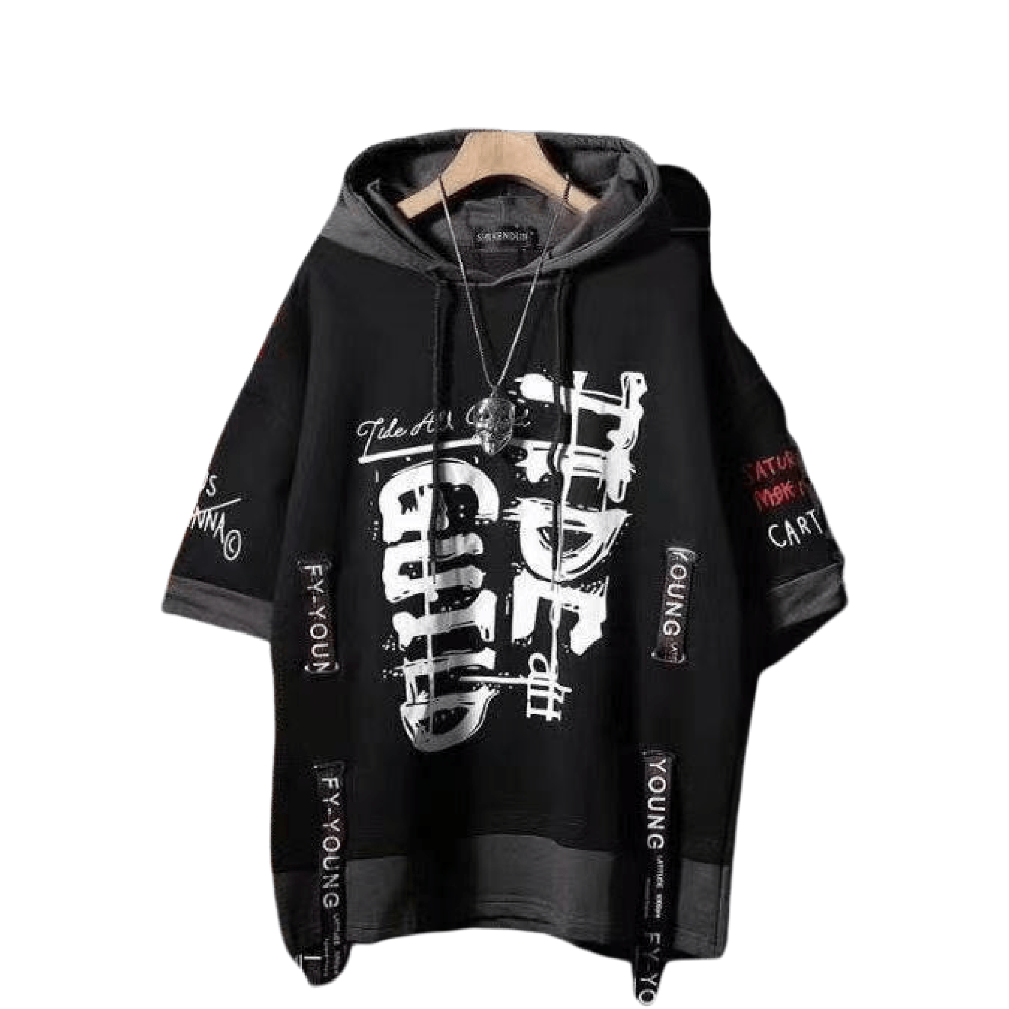 Korean Hooded Harajuku Short Sleeve T-Shirts - TechWearGiants