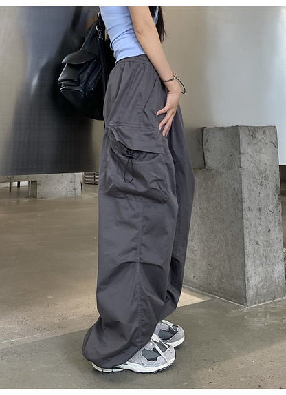 Korean Style Women's Streetwear Parachute Pants - TechWearGiants