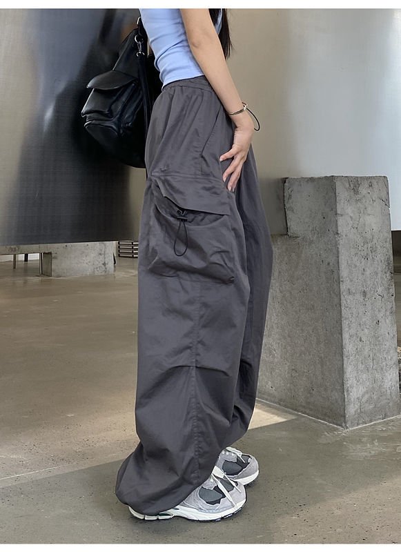 Korean Style Women's Streetwear Parachute Pants - TechWearGiants