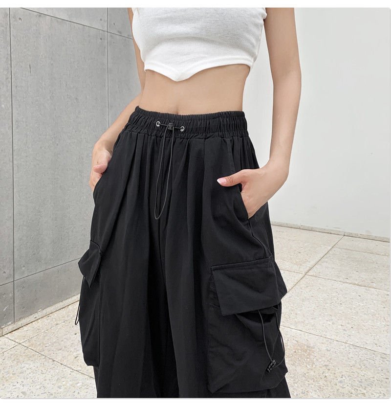 Korean Style Women's Streetwear Parachute Pants - TechWearGiants