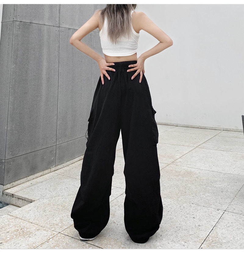 Korean Style Women's Streetwear Parachute Pants - TechWearGiants