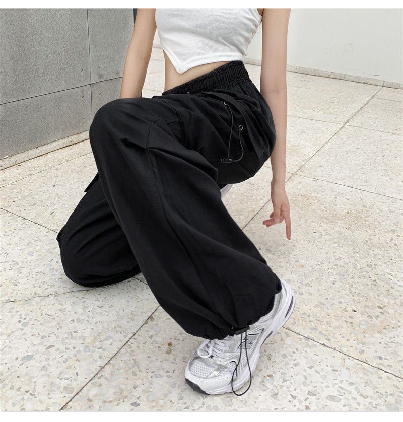 Korean Style Women's Streetwear Parachute Pants - TechWearGiants