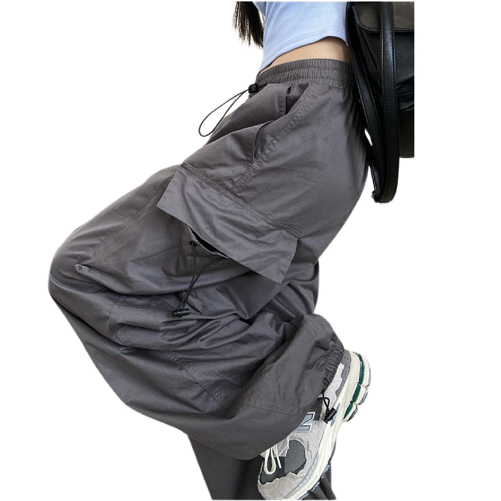 Korean Style Women's Streetwear Parachute Pants - TechWearGiants