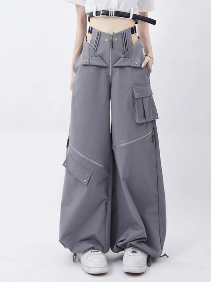 Hollow Out High Waisted streetwear Cargo Pants