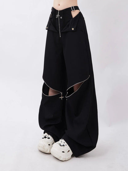 Hollow Out High Waisted streetwear Cargo Pants