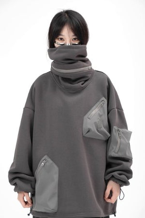 New Harajuku Multi-Function First Edition Turtleneck Hoodie - TechWearGiants