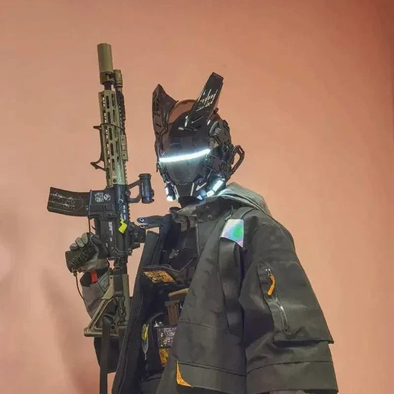 Night City Festival Samurai LED Helmet - TechWearGiants