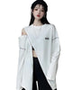 O-neck Style Harajuku Punk Off Zip Up T-Shirts - TechWearGiants