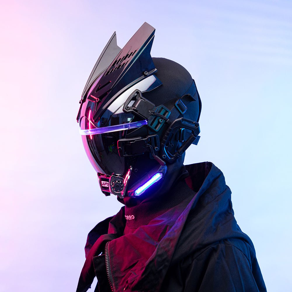 Personalized Cyberpunk Neon Helmet - TechWearGiants