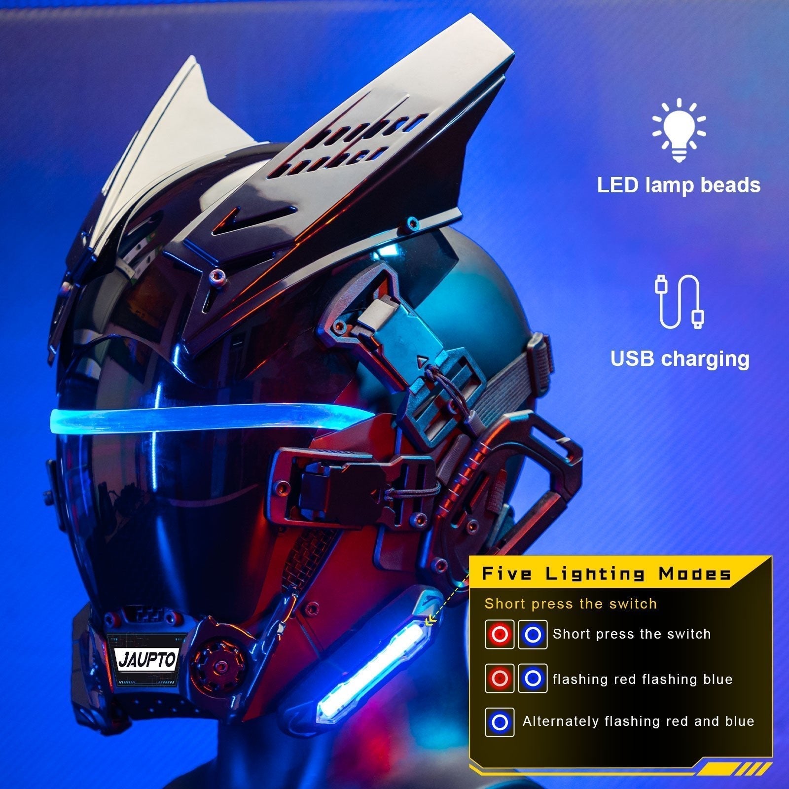Personalized Cyberpunk Neon Helmet - TechWearGiants