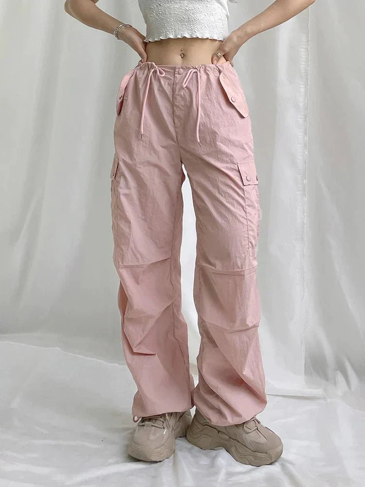 Pink Oasis Cherry Blossom Cargo Pants - TechWearGiants