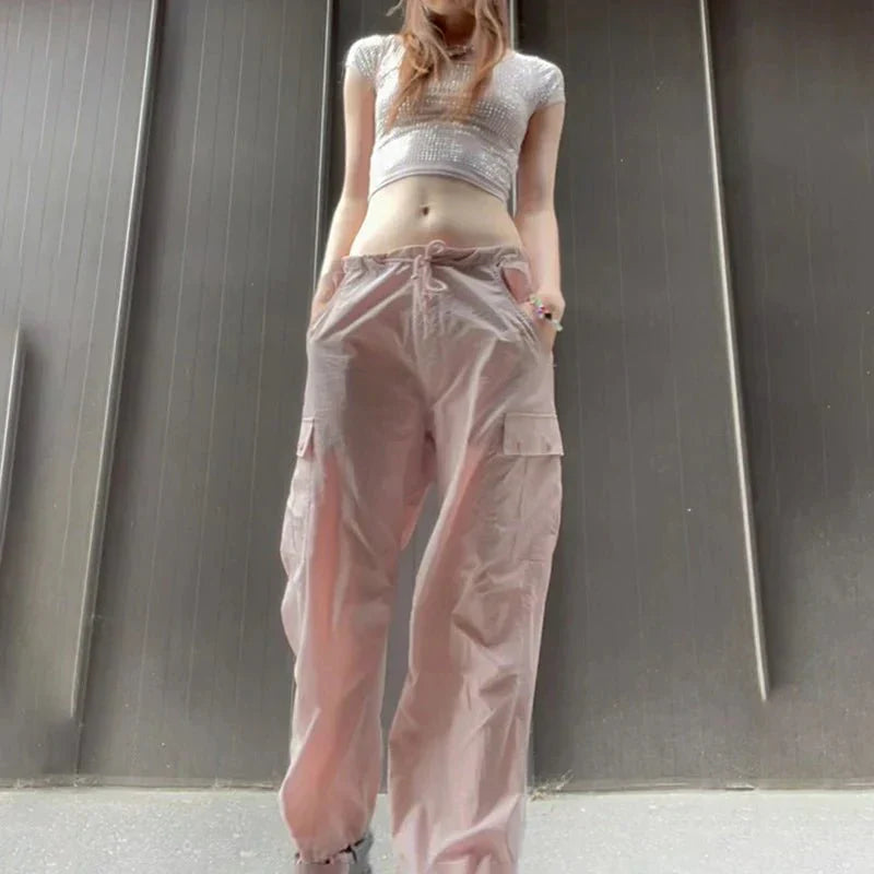 Pink Oasis Cherry Blossom Cargo Pants - TechWearGiants