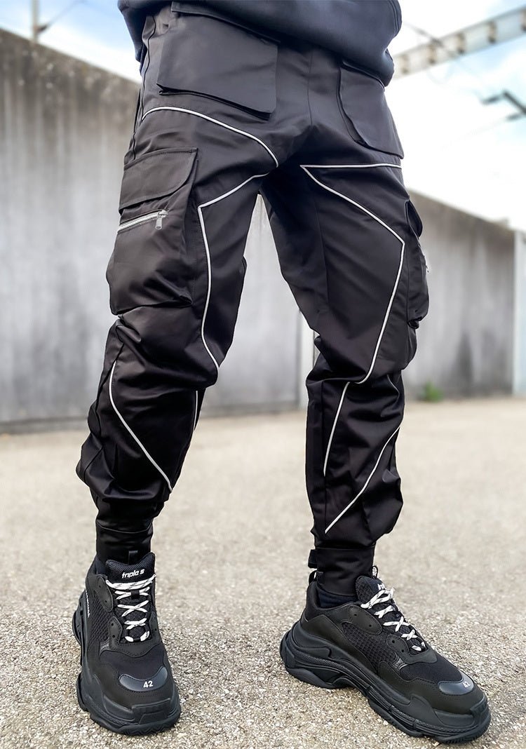 Solid Tops Stitched Pocket Cargo Pants - TechWearGiants