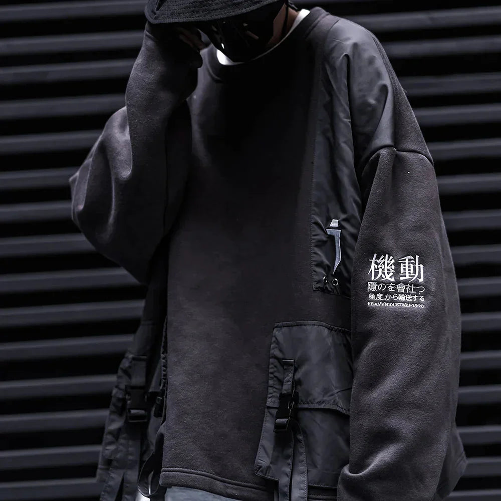 Streetwear Japanese Kanji Sweatshirt Hoodie - TechWearGiants