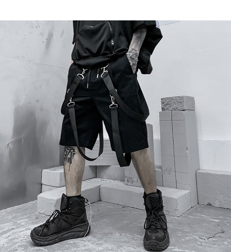 Summer New Techwear Dark Ribbon Black Shorts - TechWearGiants