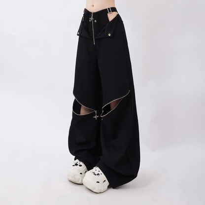 Hollow Out High Waisted streetwear Cargo Pants