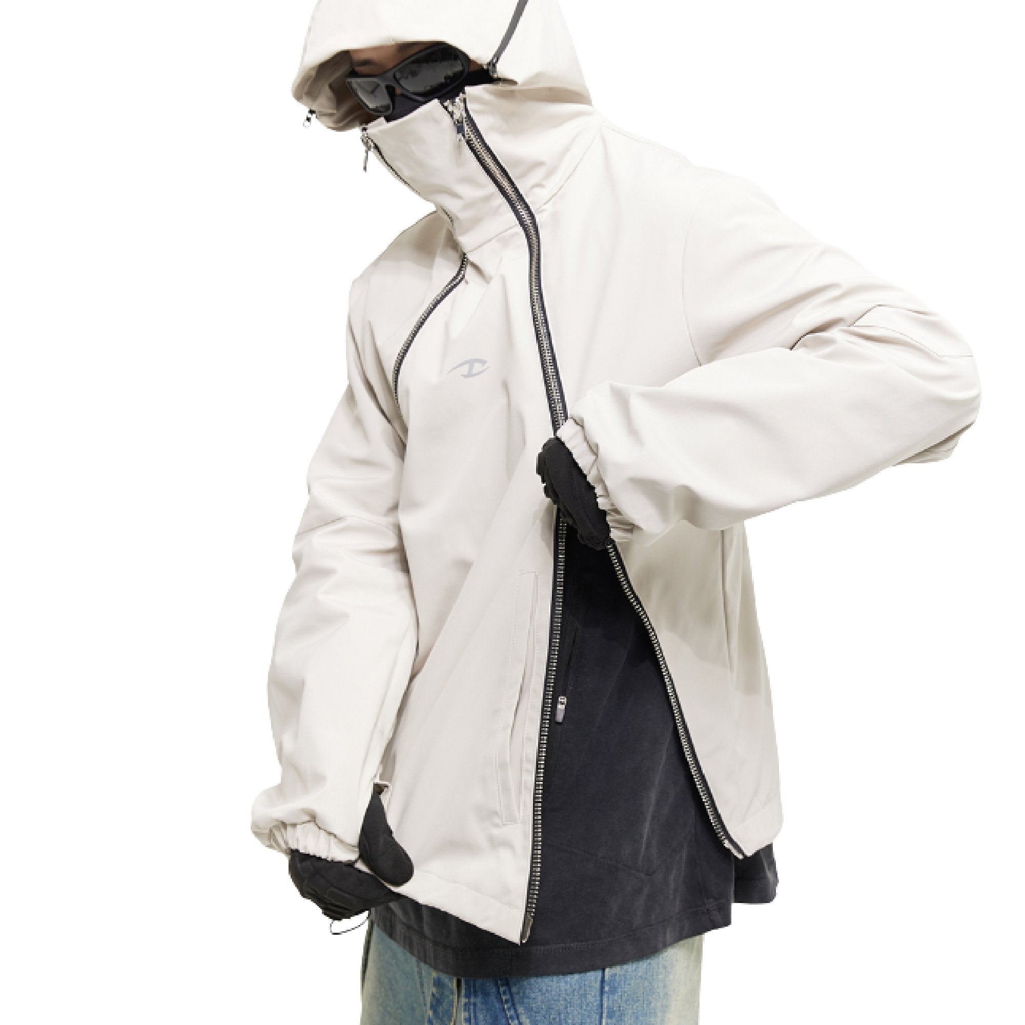 White Fox Ninja Zipper Hooded Tech Jacket - TechWearGiants